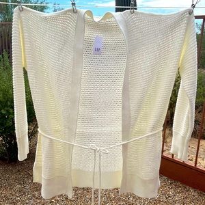 NWT GAP white tie-waist cardigan